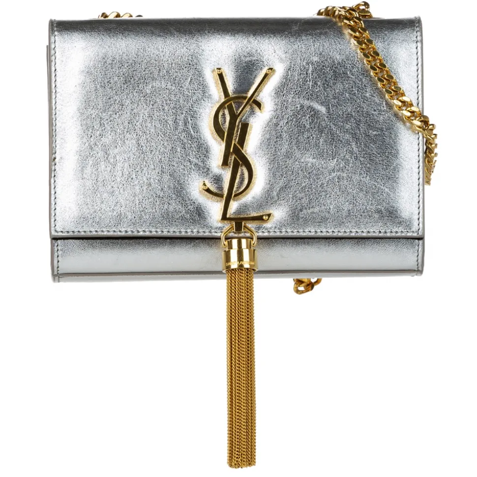 Yves Saint Laurent Vintage - Classic Kate Tassel Leather Crossbody Bag - Silver - Leather Handbag - Luxury High Quality - Avvenice