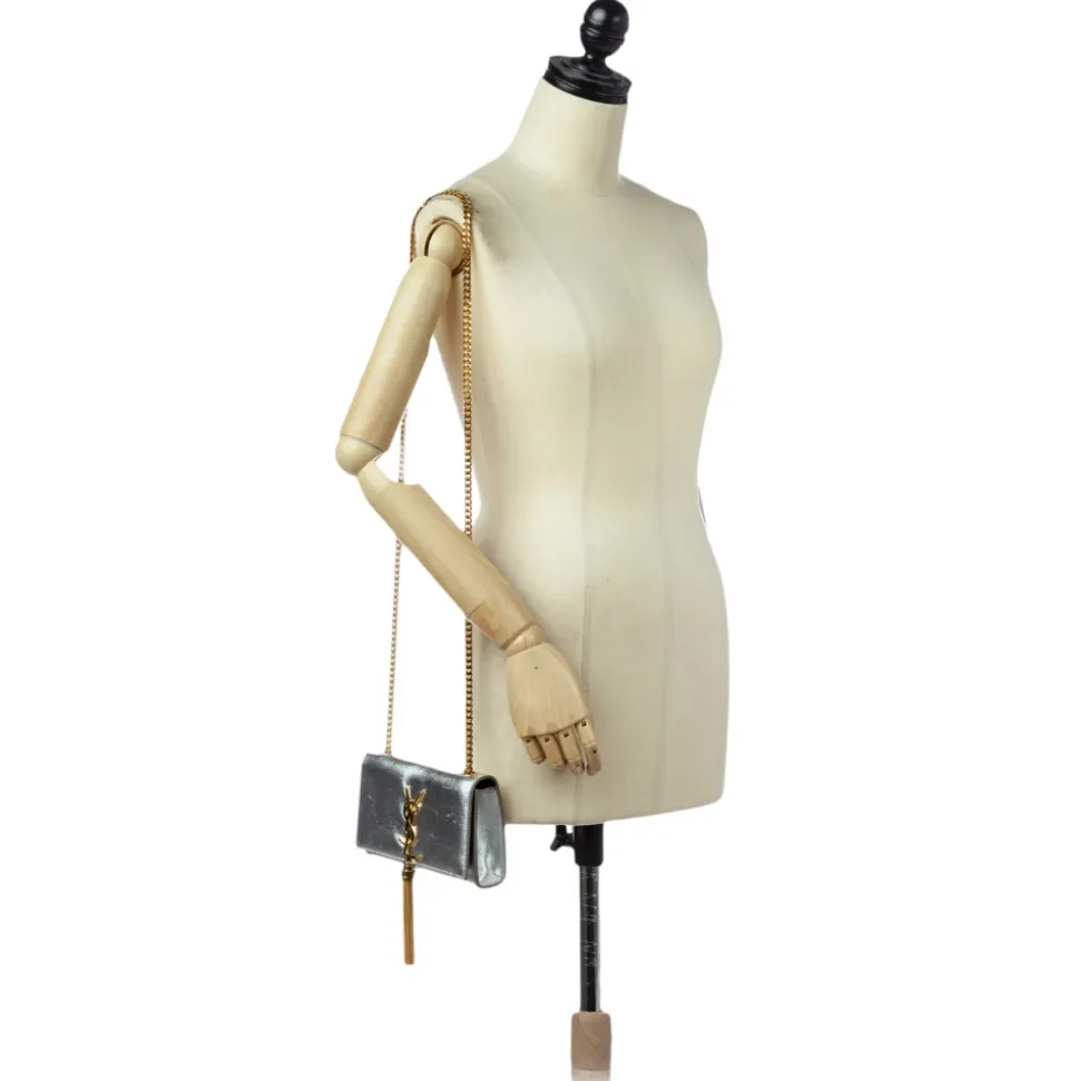 Yves Saint Laurent Vintage - Classic Kate Tassel Leather Crossbody Bag - Silver - Leather Handbag - Luxury High Quality - Avvenice