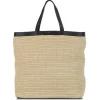 Yves Saint Laurent Vintage - Raffia Tote Bag - Black Beige - Leather Handbag - Luxury High Quality - Avvenice