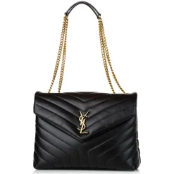 Yves Saint Laurent Vintage - LouLou Leather Shoulder Bag - Black - Leather Handbag - Luxury High Quality - Avvenice
