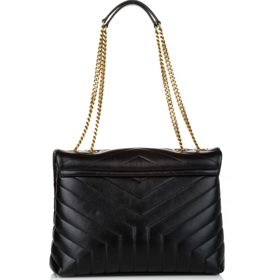 Yves Saint Laurent Vintage - LouLou Leather Shoulder Bag - Black - Leather Handbag - Luxury High Quality - Avvenice