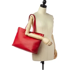 Yves Saint Laurent Vintage - EastWest Leather Tote Bag - Red - Leather Handbag - Luxury High Quality - Avvenice