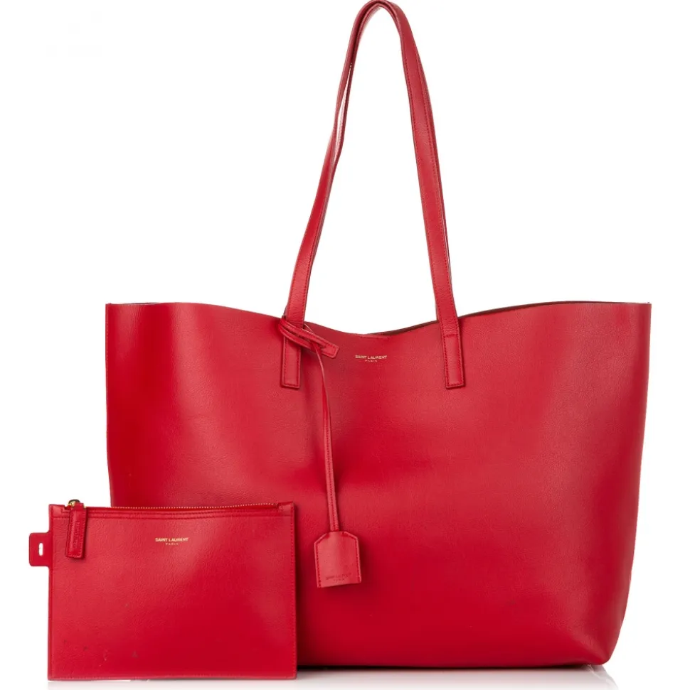 Yves Saint Laurent Vintage - EastWest Leather Tote Bag - Red - Leather Handbag - Luxury High Quality - Avvenice