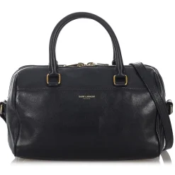 Yves Saint Laurent Vintage - Classic Baby Duffle Leather Satchel - Black - Leather Handbag - Luxury High Quality - Avvenice