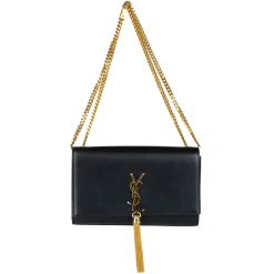 Yves Saint Laurent Vintage - Kate Leather Crossbody Bag - Black Gold - Leather Handbag - Luxury High Quality - Avvenice