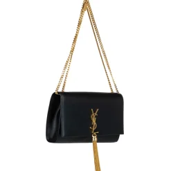 Yves Saint Laurent Vintage - Kate Leather Crossbody Bag - Black Gold - Leather Handbag - Luxury High Quality - Avvenice