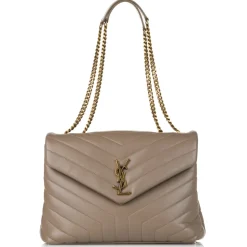 Yves Saint Laurent Vintage - LouLou Leather Shoulder Bag - Brown Beige - Leather Handbag - Luxury High Quality - Avvenice