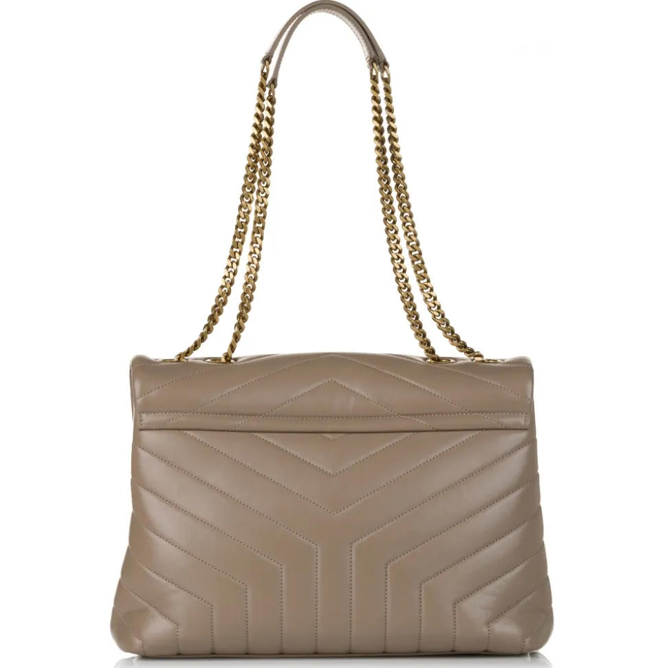 Yves Saint Laurent Vintage - LouLou Leather Shoulder Bag - Brown Beige - Leather Handbag - Luxury High Quality - Avvenice