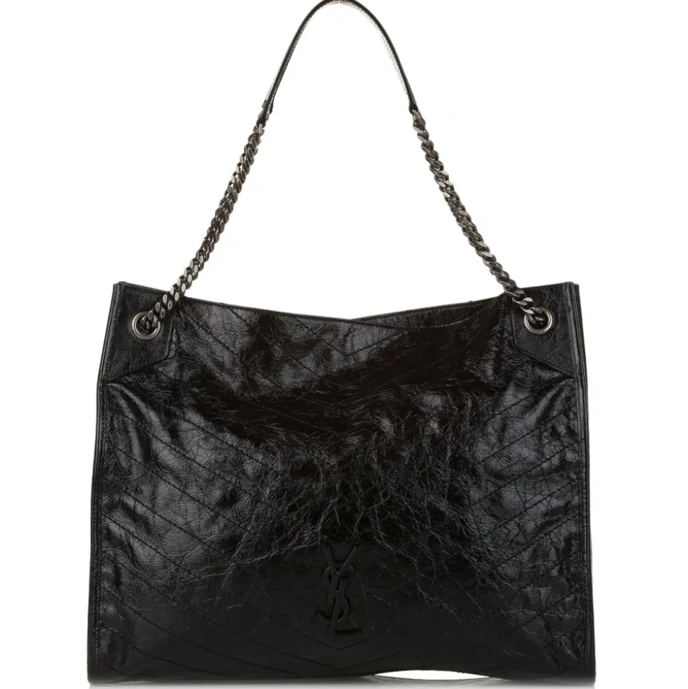 Yves Saint Laurent Vintage - Large Niki Patent Leather Tote Bag - Black - Leather Handbag - Luxury High Quality - Avvenice