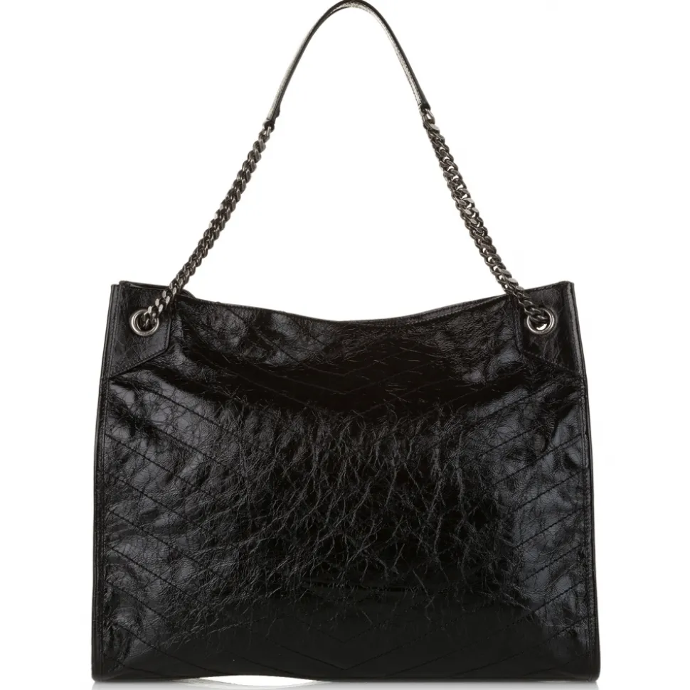 Yves Saint Laurent Vintage - Large Niki Patent Leather Tote Bag - Black - Leather Handbag - Luxury High Quality - Avvenice