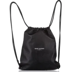 Yves Saint Laurent Vintage - Teddy Drawstring Leather Backpack - Black - Leather Backpack - Luxury High Quality - Avvenice