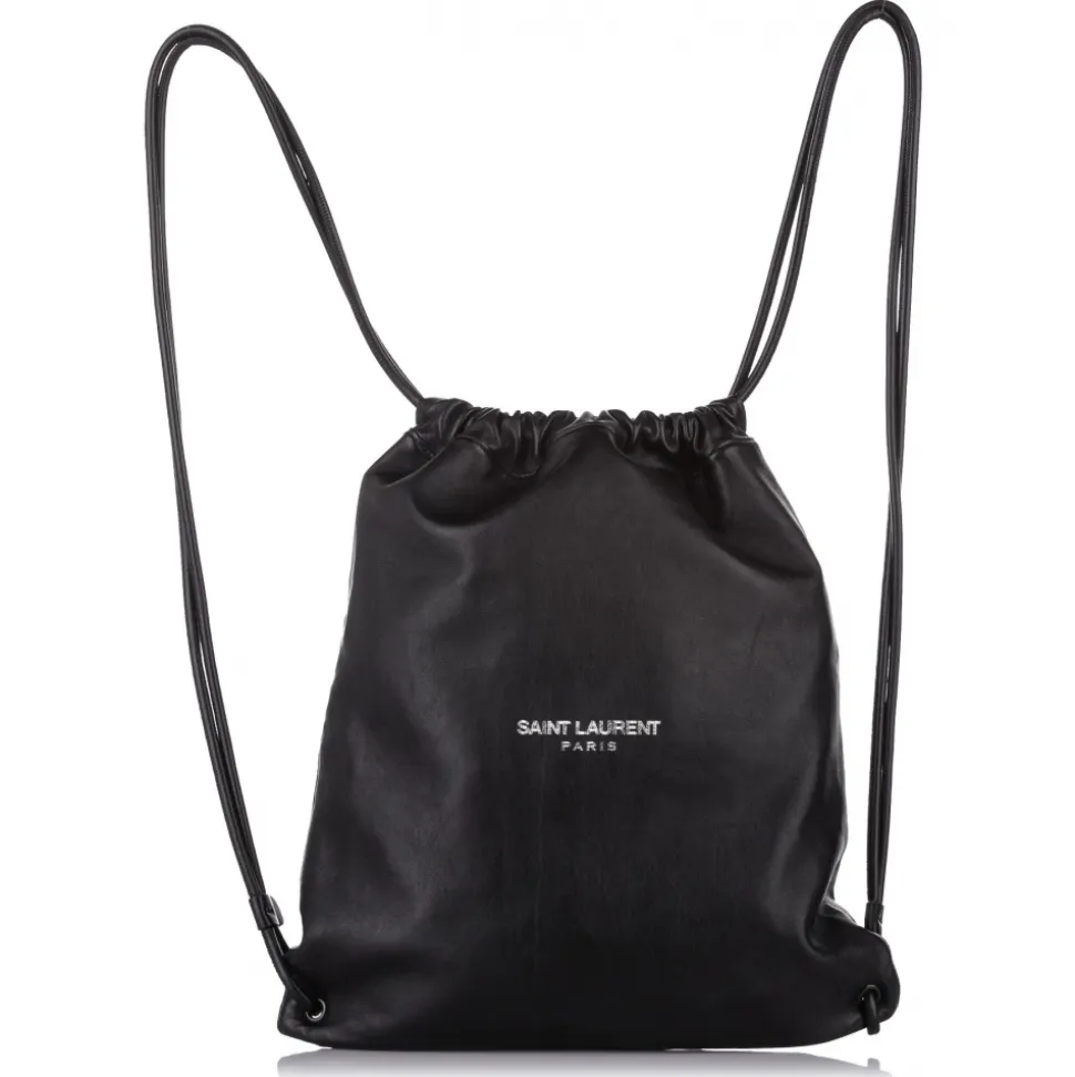 Yves Saint Laurent Vintage - Teddy Drawstring Leather Backpack - Black - Leather Backpack - Luxury High Quality - Avvenice