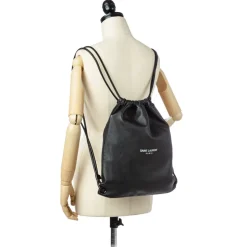 Yves Saint Laurent Vintage - Teddy Drawstring Leather Backpack - Black - Leather Backpack - Luxury High Quality - Avvenice