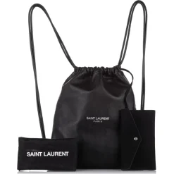 Yves Saint Laurent Vintage - Teddy Drawstring Leather Backpack - Black - Leather Backpack - Luxury High Quality - Avvenice