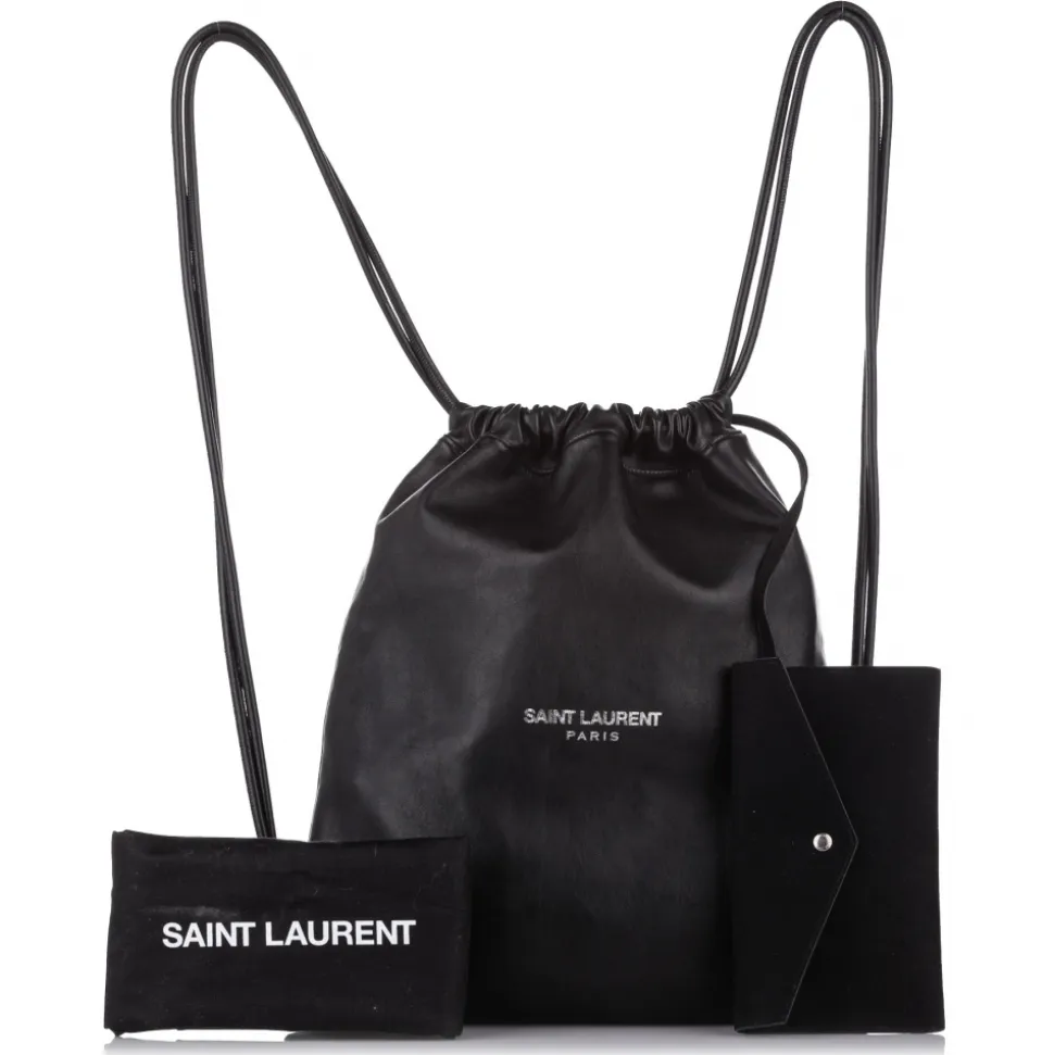 Yves Saint Laurent Vintage - Teddy Drawstring Leather Backpack - Black - Leather Backpack - Luxury High Quality - Avvenice
