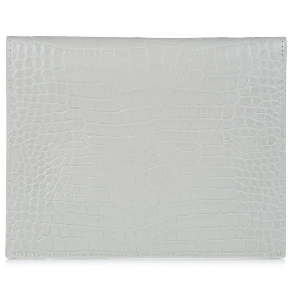 Yves Saint Laurent Vintage - Embossed Uptown Envelope Clutch - White - Leather Handbag - Luxury High Quality - Avvenice