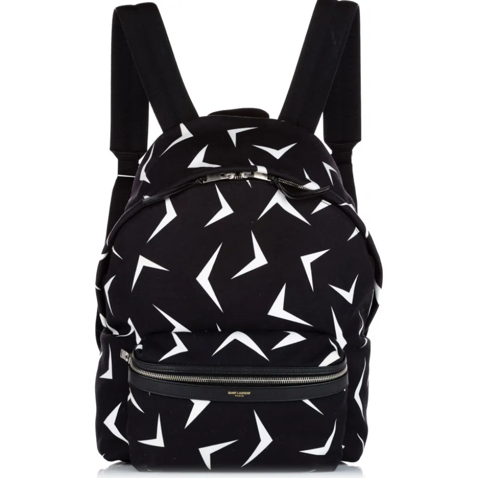 Yves Saint Laurent Vintage - Boomerang Printed Canvas Backpack - Black - Leather Backpack - Luxury High Quality - Avvenice
