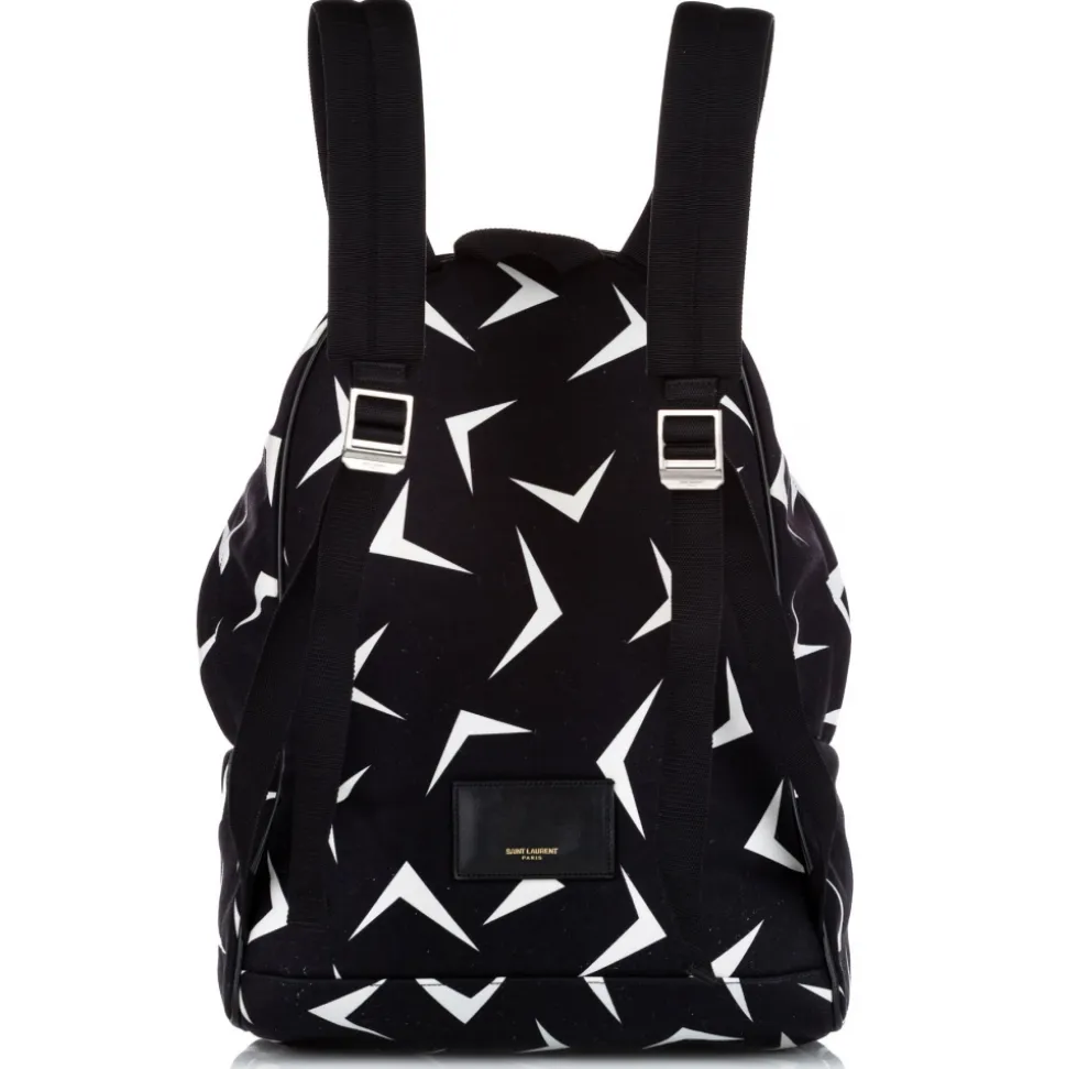 Yves Saint Laurent Vintage - Boomerang Printed Canvas Backpack - Black - Leather Backpack - Luxury High Quality - Avvenice