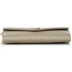 Yves Saint Laurent Vintage - Monogram Chevron Leather Clutch Bag - Brown Beige - Leather Handbag - Luxury High Quality - Avvenice