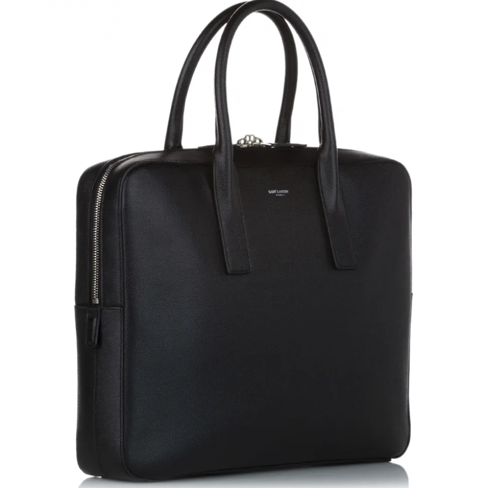 Yves Saint Laurent Vintage - Museum Leather Briefcase - Black - Leather Handbag - Luxury High Quality - Avvenice