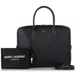 Yves Saint Laurent Vintage - Museum Leather Briefcase - Black - Leather Handbag - Luxury High Quality - Avvenice