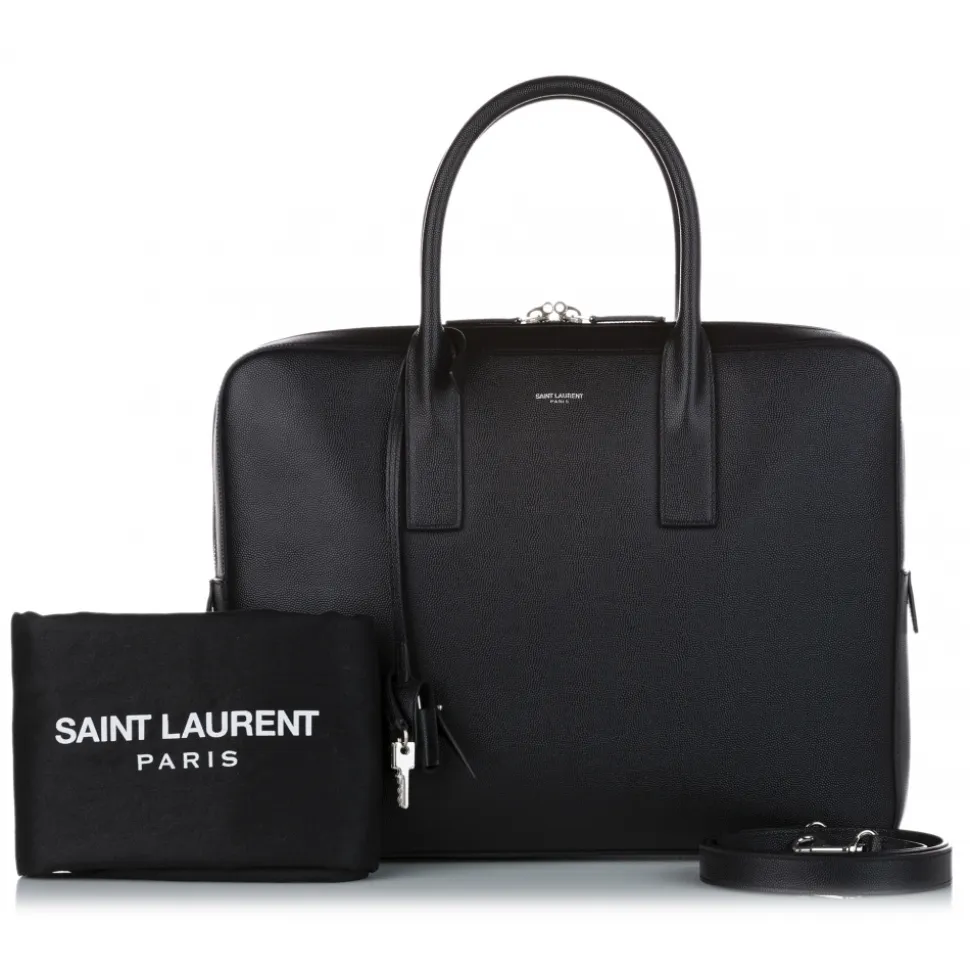 Yves Saint Laurent Vintage - Museum Leather Briefcase - Black - Leather Handbag - Luxury High Quality - Avvenice