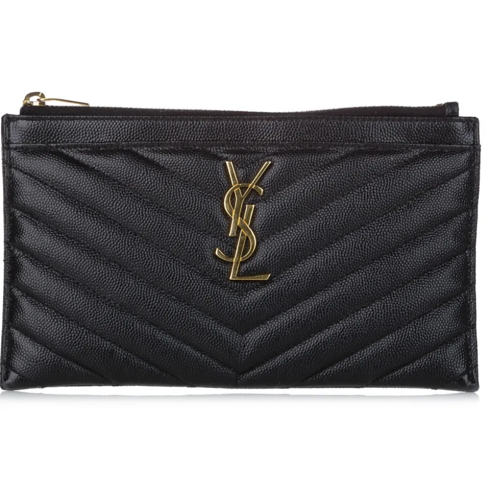 Yves Saint Laurent Vintage - Monogram Bill Pouch - Black - Leather Handbag - Luxury High Quality - Avvenice