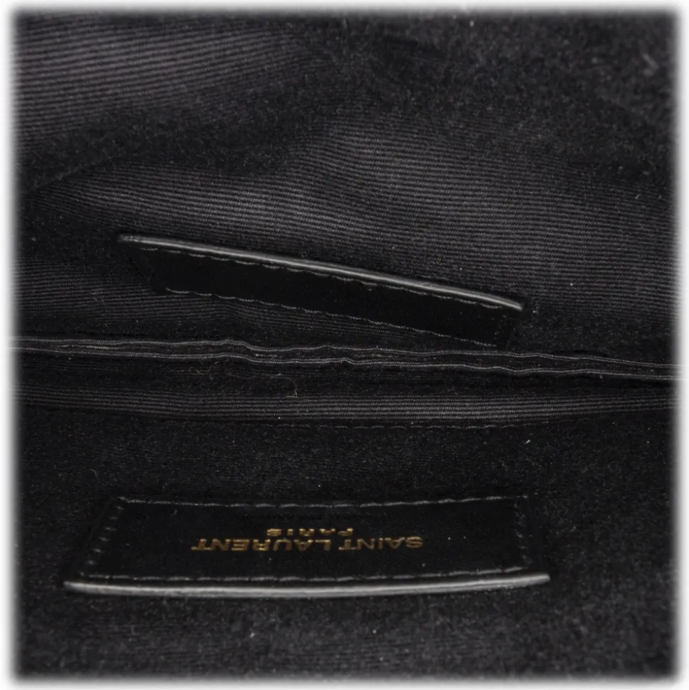 Yves Saint Laurent Vintage - Monogram Bill Pouch - Black - Leather Handbag - Luxury High Quality - Avvenice