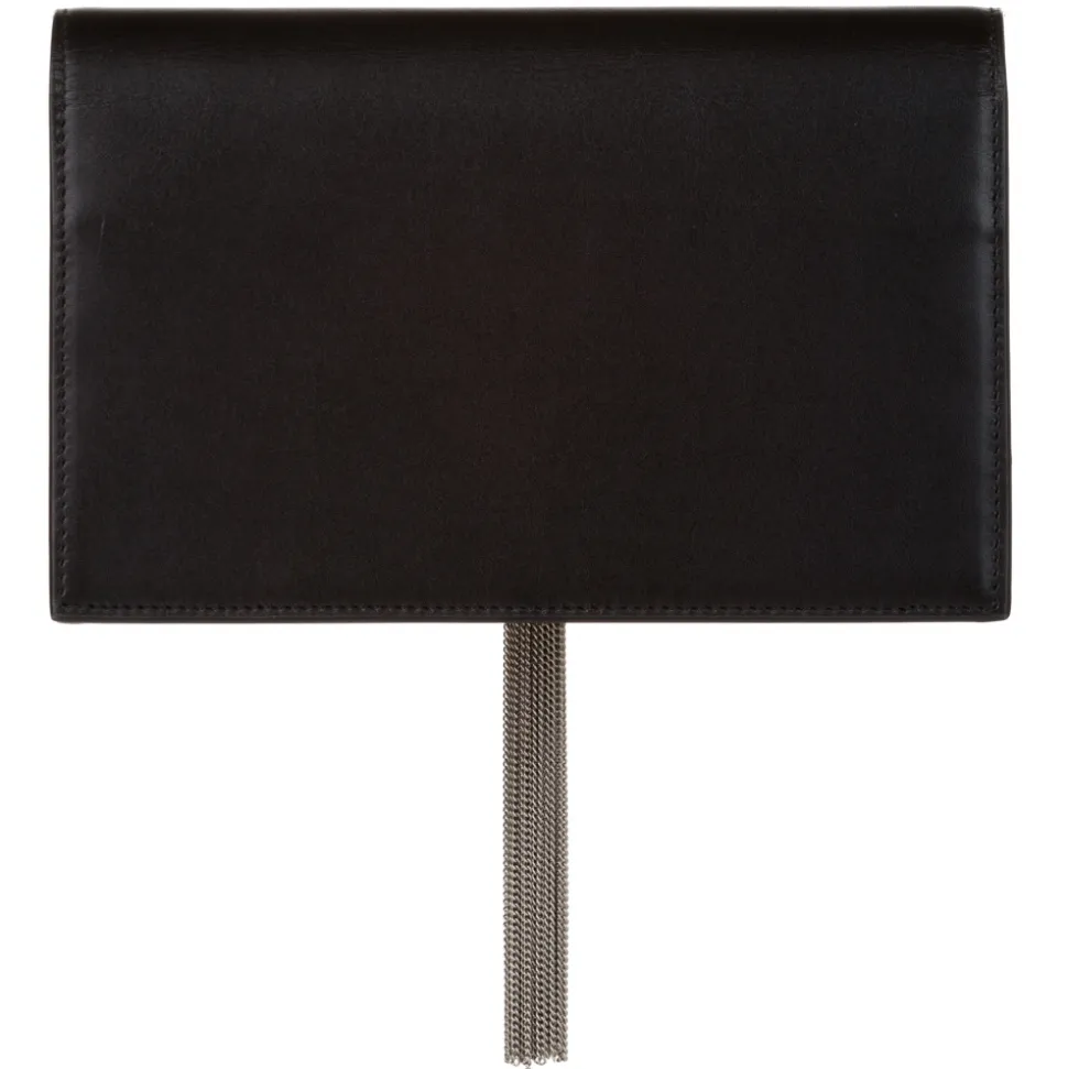 Yves Saint Laurent Vintage - Kate Leather Wallet on Chain - Black Silver - Leather Wallet - Luxury High Quality - Avvenice