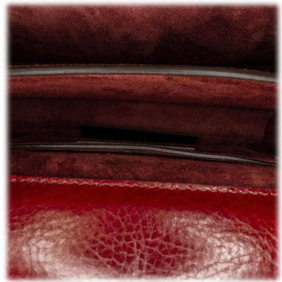 Yves Saint Laurent Vintage - Sunset Leather Crossbody Bag - Red Bordeaux - Leather Handbag - Luxury High Quality - Avvenice