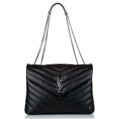 Yves Saint Laurent Vintage - LouLou Leather Shoulder Bag - Black - Leather Handbag - Luxury High Quality - Avvenice
