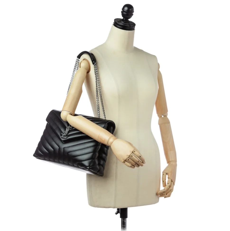 Yves Saint Laurent Vintage - LouLou Leather Shoulder Bag - Black - Leather Handbag - Luxury High Quality - Avvenice