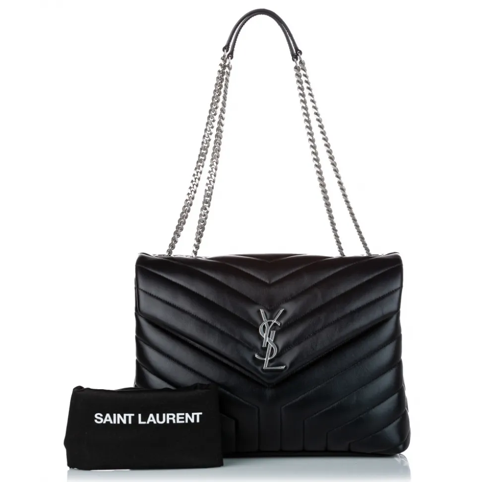 Yves Saint Laurent Vintage - LouLou Leather Shoulder Bag - Black - Leather Handbag - Luxury High Quality - Avvenice